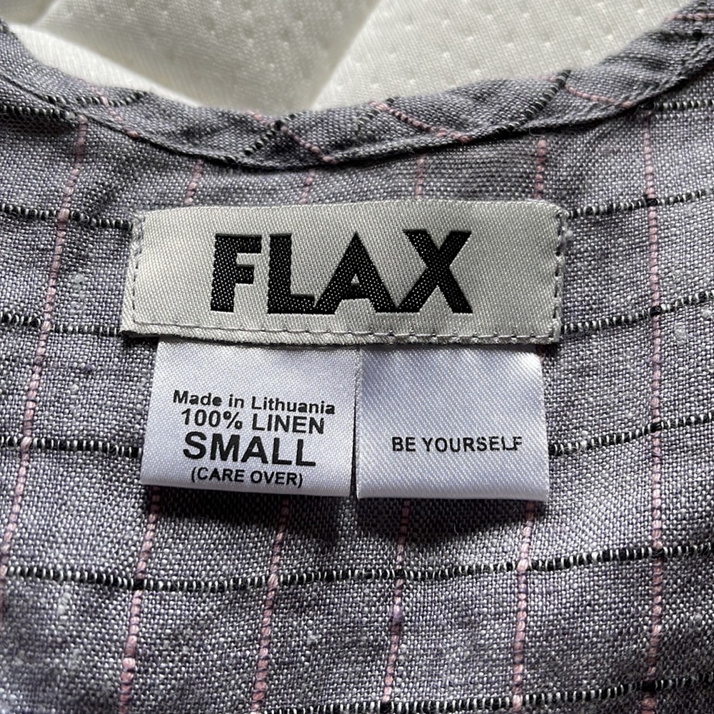 Flax 100% Linen Grid Pattern Top - image 2